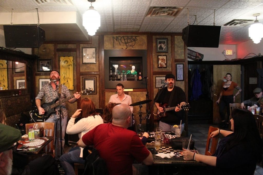 These Are The Hits band, featuring Bob Buckley (guitar/ vocals) and Greg Nash (drums)